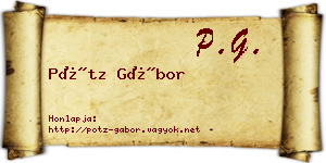 Pótz Gábor névjegykártya